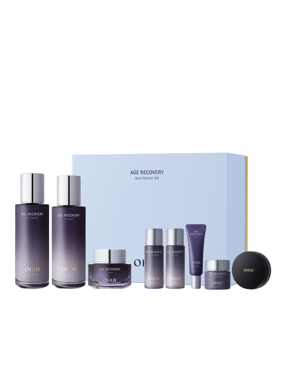 O HUI AGE RECOVERY 3pcs Set (skin softener, cream, emulsion, travel size)