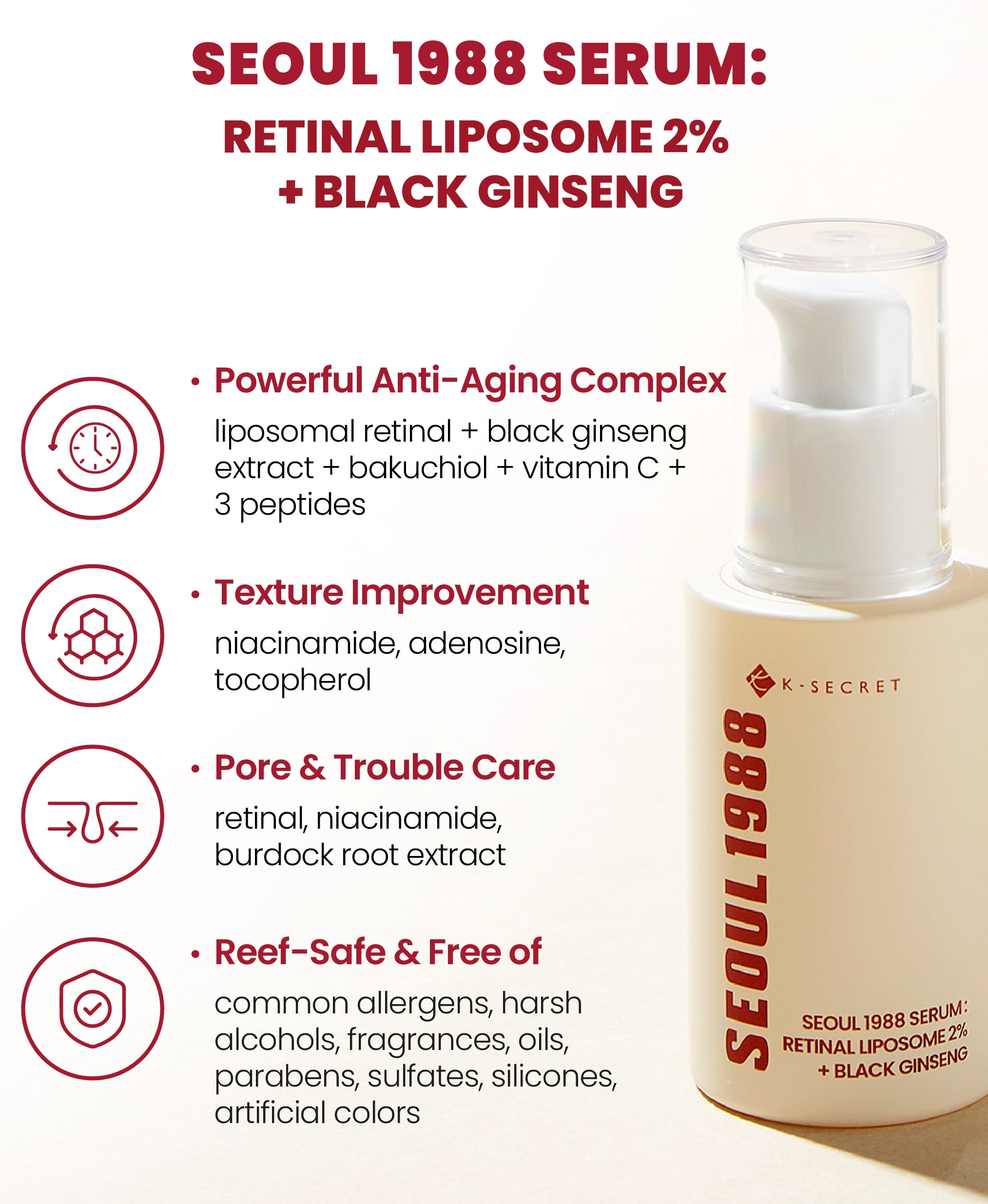 SEOUL 1988 Serum : Retinal Liposome 2% + Black Ginseng