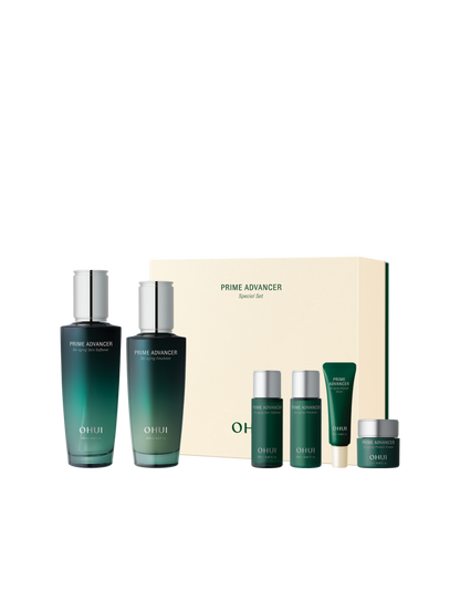 OHUI Prime Advancer 2pcs Set (Skin Softener, Emulsion, Travel Size)