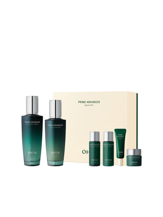 OHUI Prime Advancer 2pcs Set (Skin Softener, Emulsion, Travel Size)