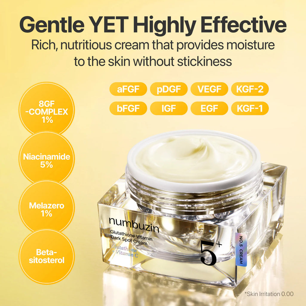 Numbuzin No.5+ Glutathione Vitamin Dark Spot Cream 50ml