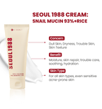 SEOUL 1988 Cream : Snail Mucin 93% + Rice