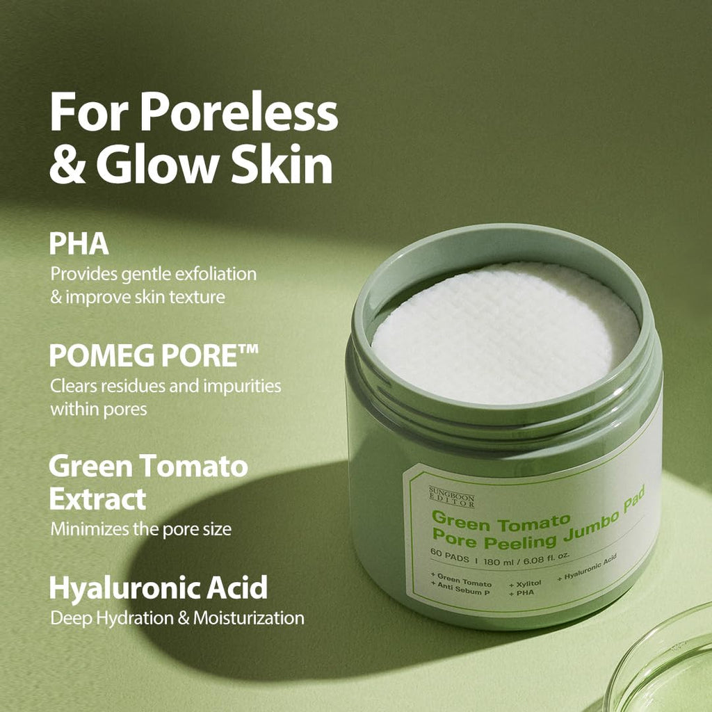 Sungboon Editor Green Tomato Pore Peeling Jumbo Pad