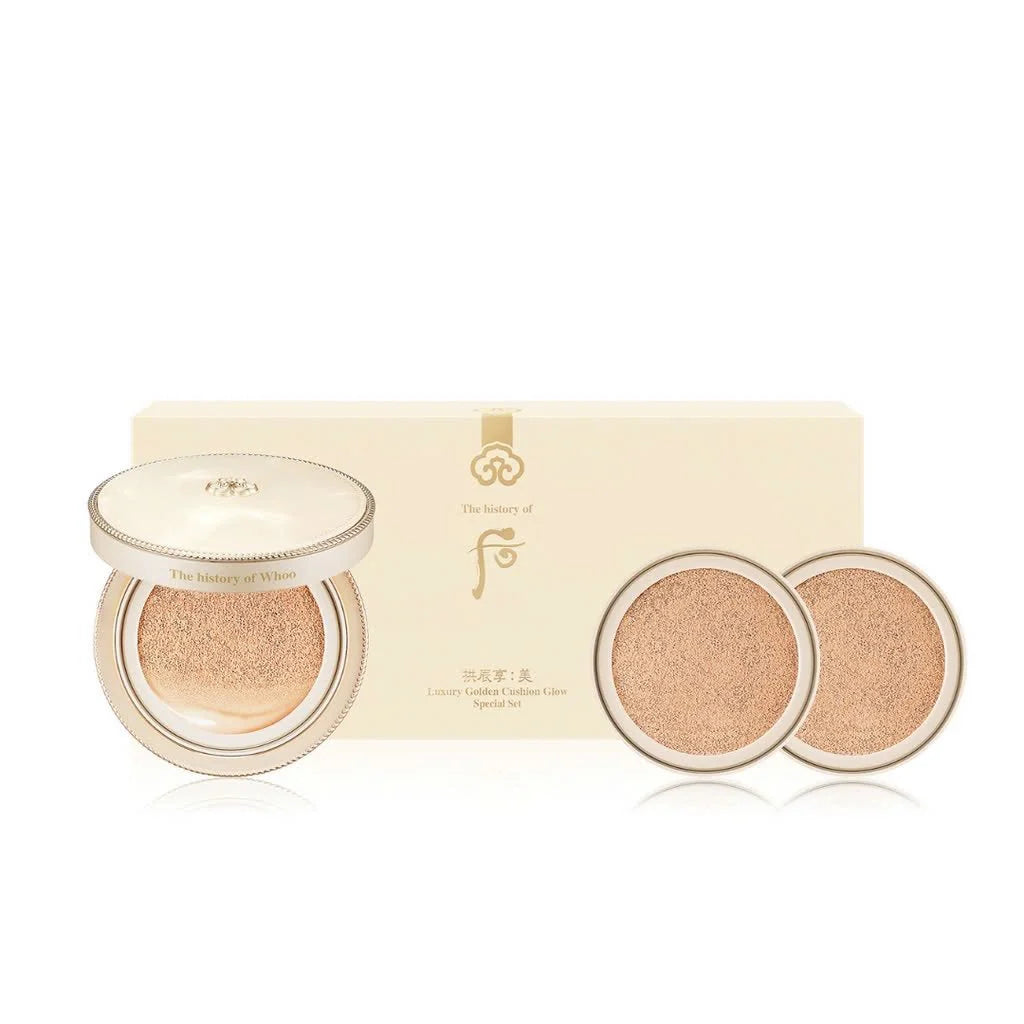 💥50% OFF ❤️Gongjinhyang Mi Luxury Golden Cushion Glow Special Set 13g + 2 Refill (no. 21)