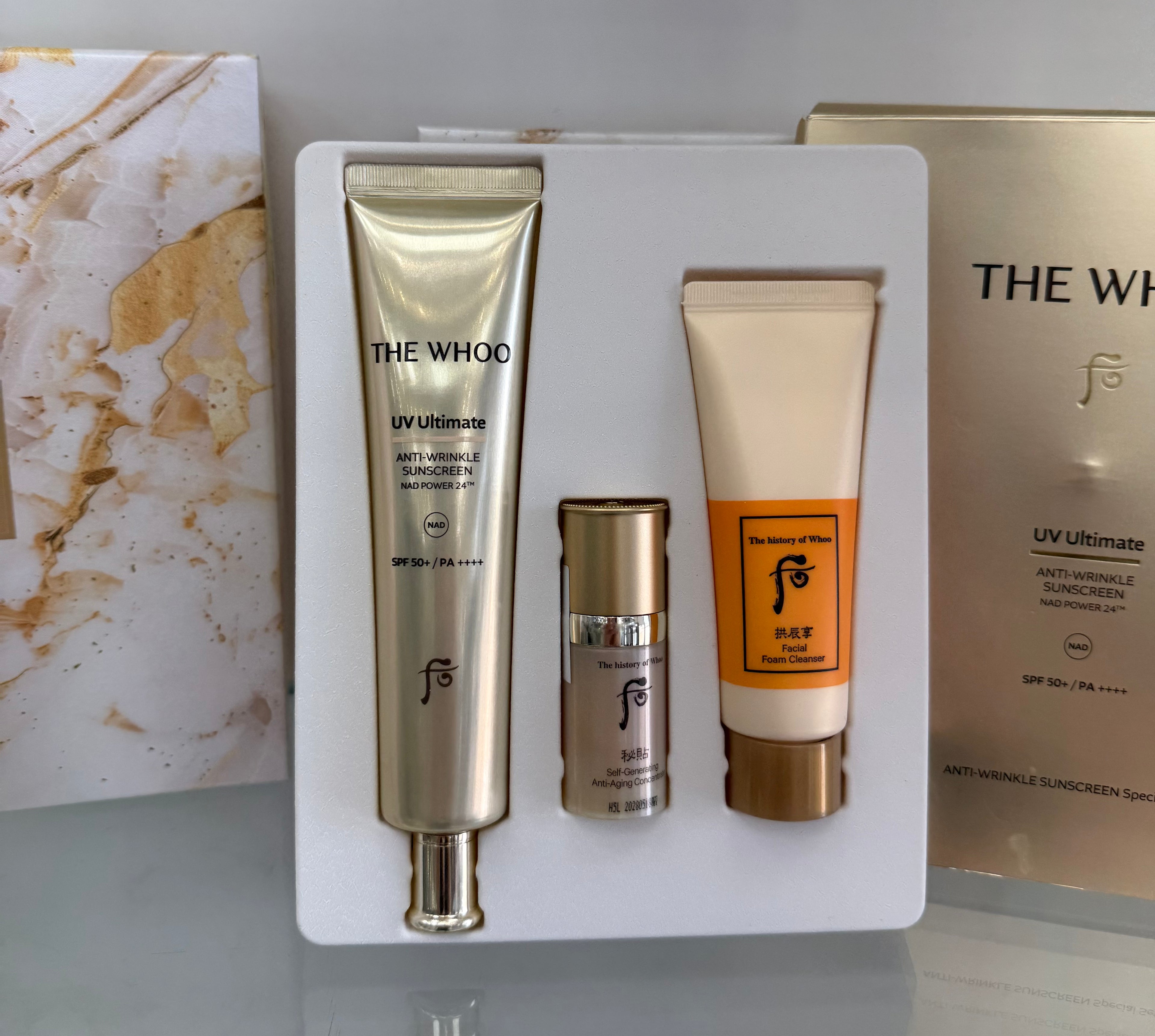 Best Items: Gongjinhyang UV Ultimate Anti-wrinkle sunscreen  NAD+ 75ml set (spf50/pa++++) ❤️