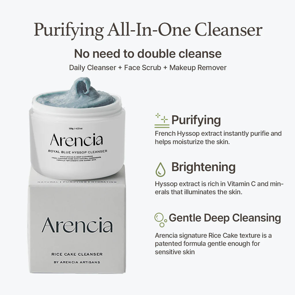 Arencia Blue Hyssop Rice Mochi Cleanser 120g