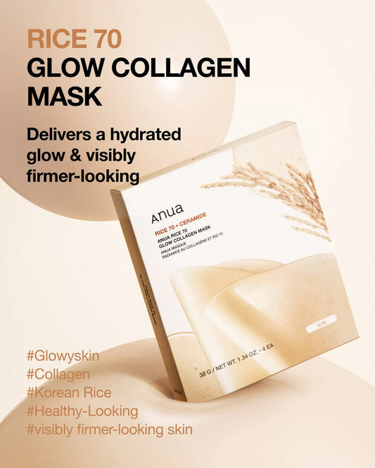 ANUA Rice 70+ Ceramid Glow Collagen Mask