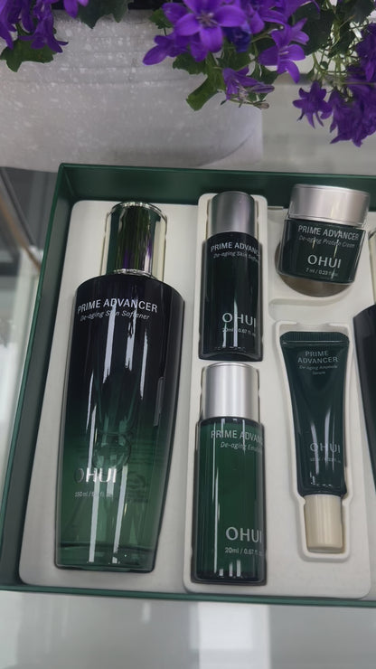 OHUI Prime Advancer 2pcs Set (Skin Softener, Emulsion, Travel Size)