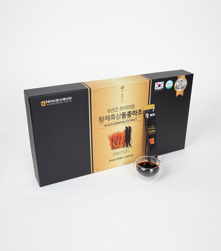 Korean Black Ginseng Extract with Cordycep, 15ml X 60packs