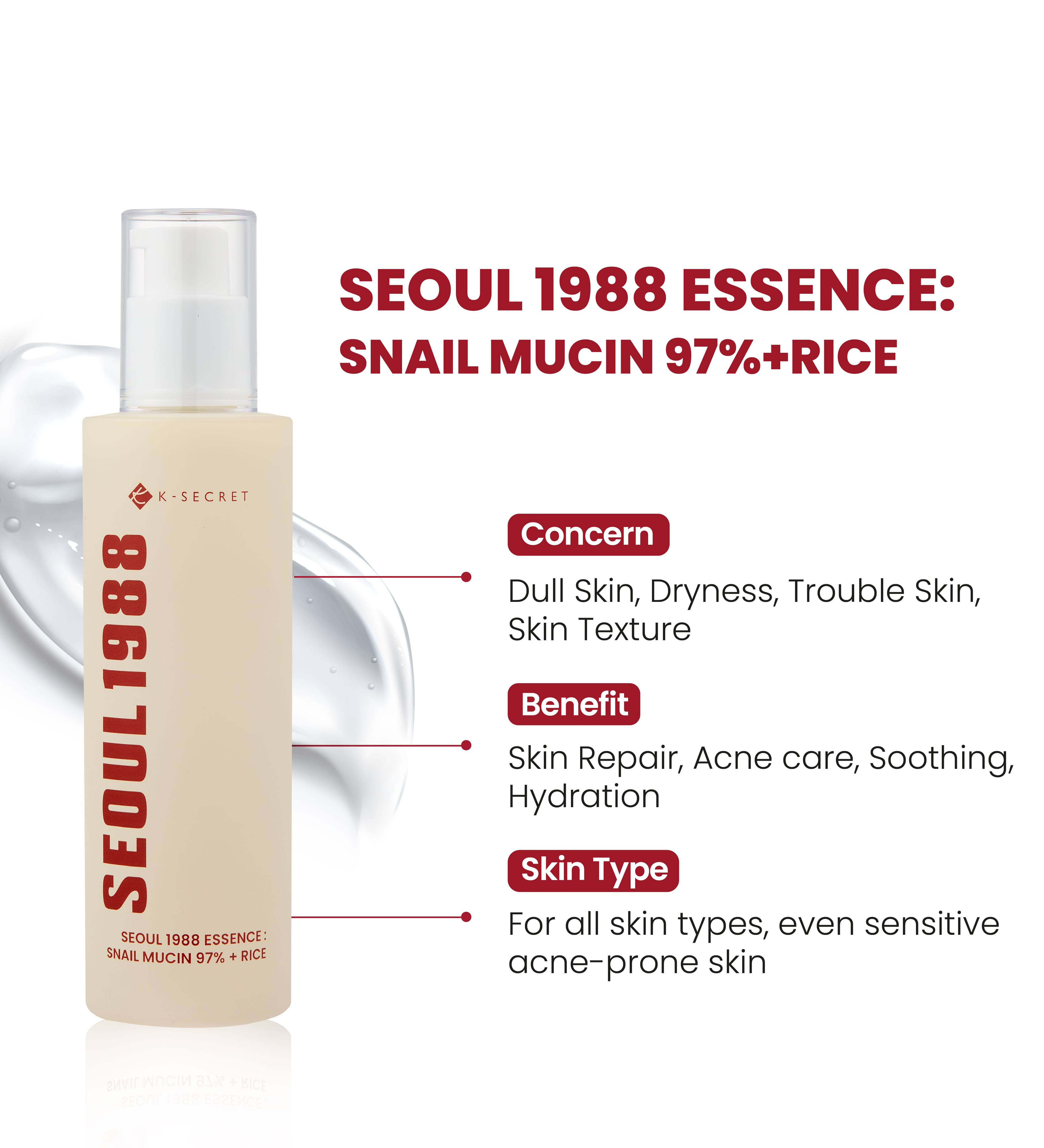 SEOUL 1988 Essence : Snail Mucin 97% + Rice